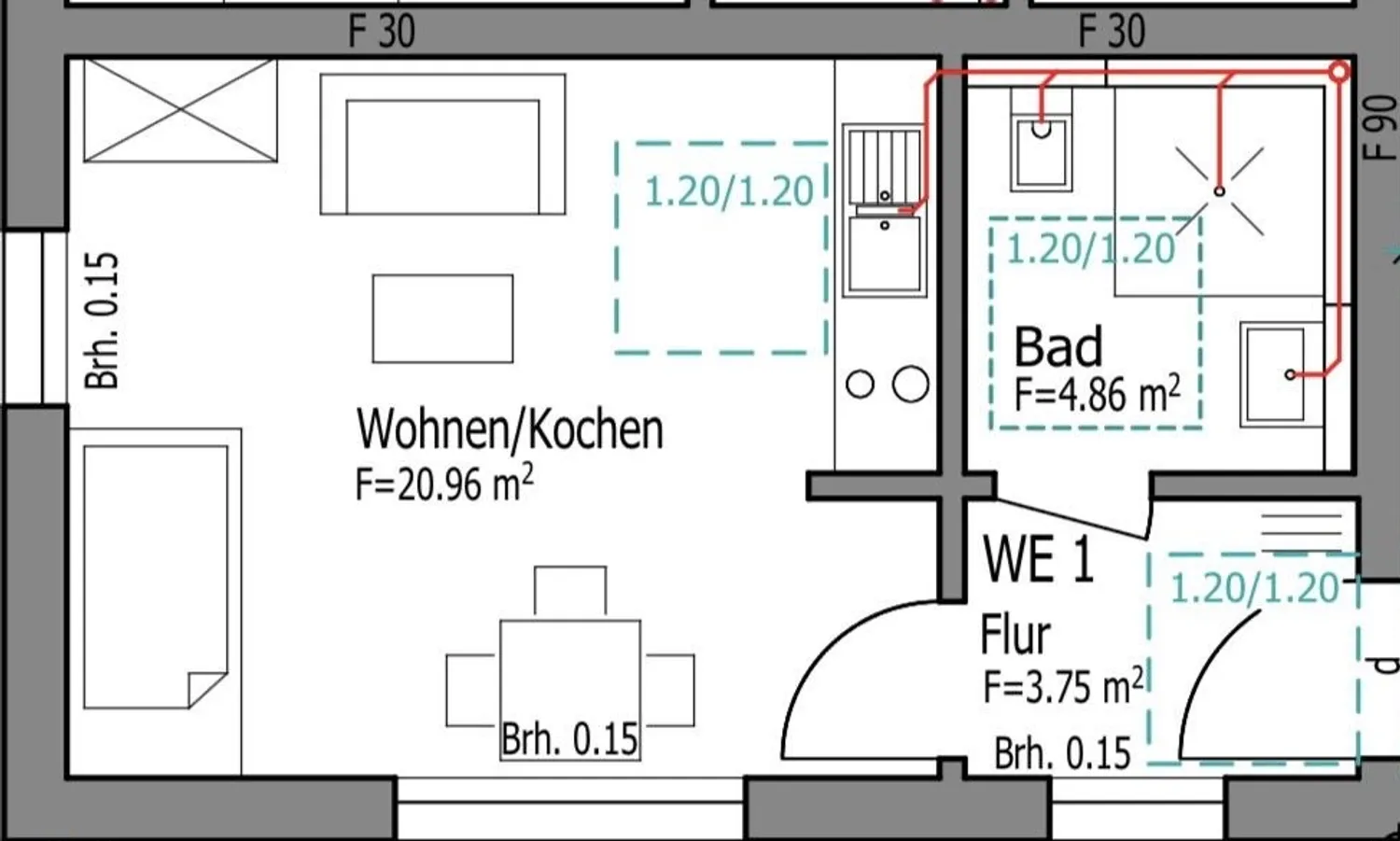 1 Zimmer Wohnung mit 30 m² in Münster – Bild 5