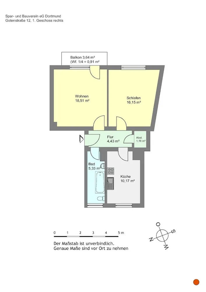 2 room apartment with 57 m² in Dortmund – Photo 3