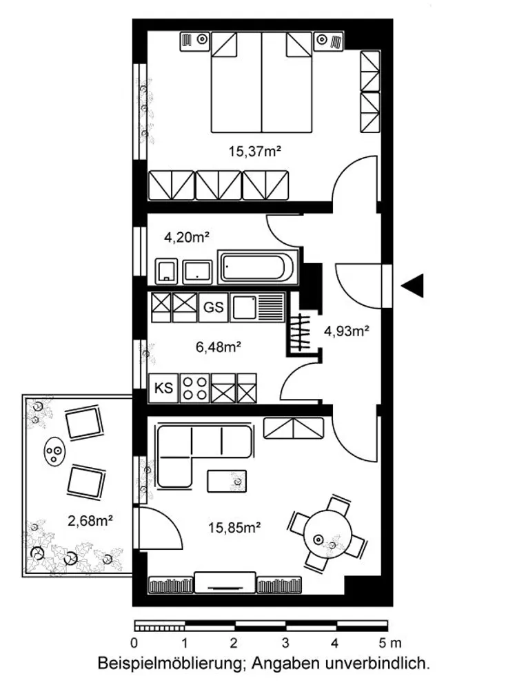 2 Zimmer Wohnung mit 50 m² in Frankfurt am Main – Bild 3