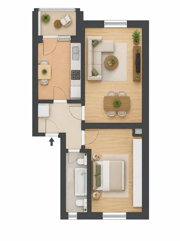 3 Zimmer Wohnung mit 53 m² in Leipzig – Bild 3