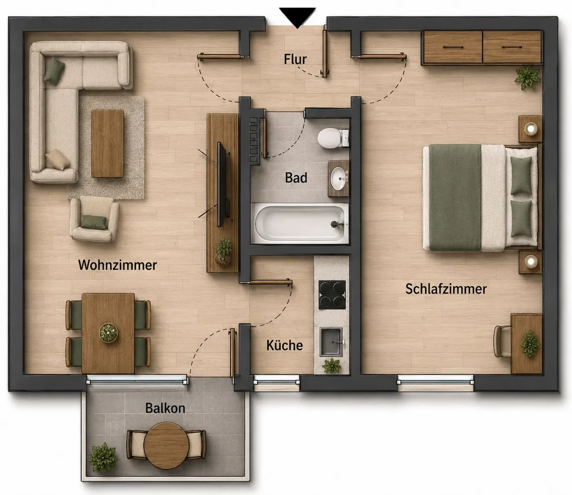 2 Zimmer Wohnung mit 44 m² in München – Bild 3