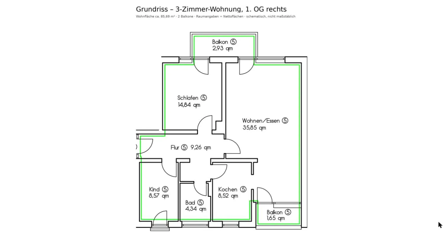 3 Zimmer Wohnung mit 86 m² in Ludwigshafen am Rhein – Bild 4