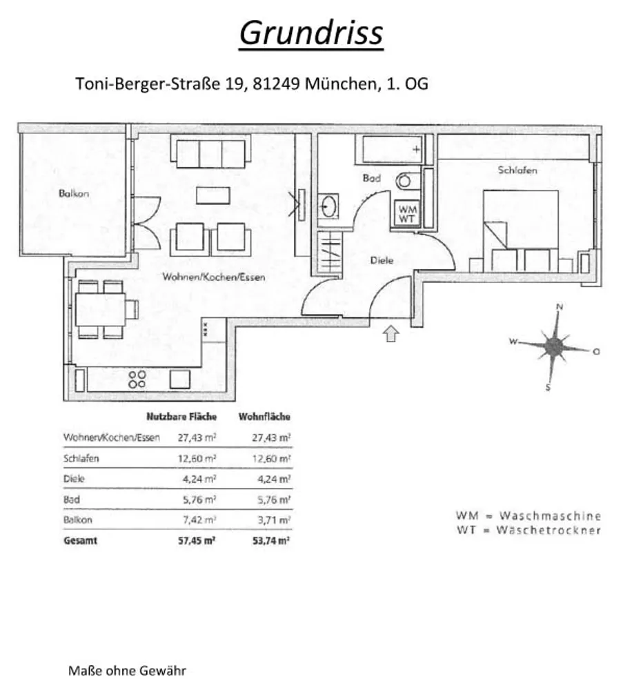 2 Zimmer Wohnung mit 54 m² in München – Bild 2