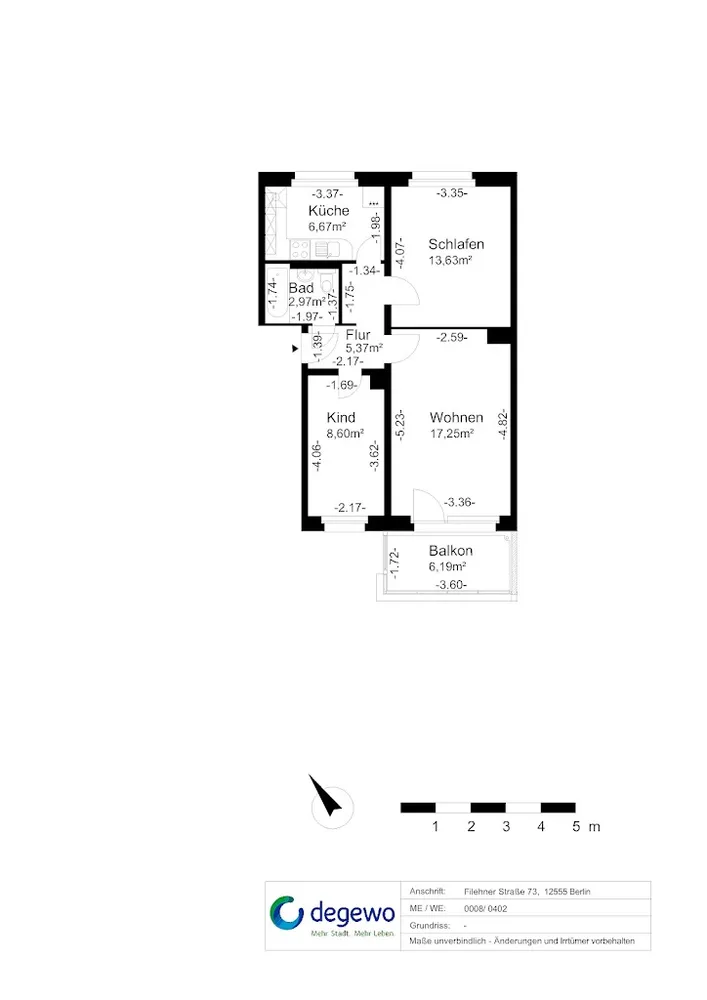 3 Zimmer Wohnung mit 58 m² in Berlin – Bild 3