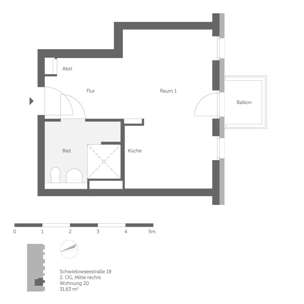 1 Zimmer Wohnung mit 32 m² in Berlin – Bild 6