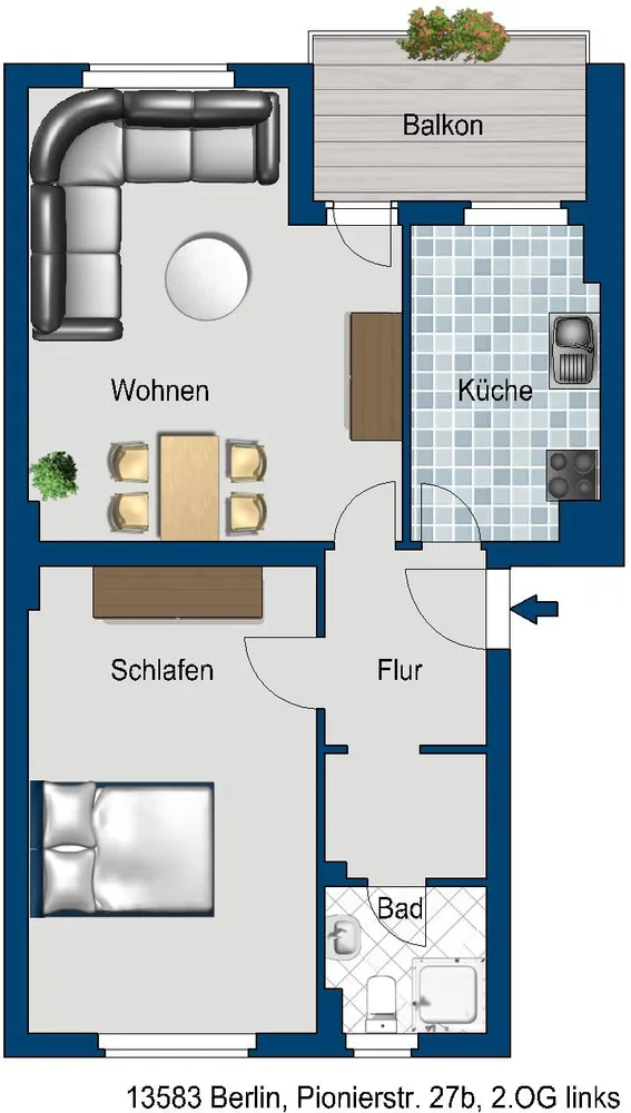 2 room apartment with 63 m² in Berlin – Photo 3