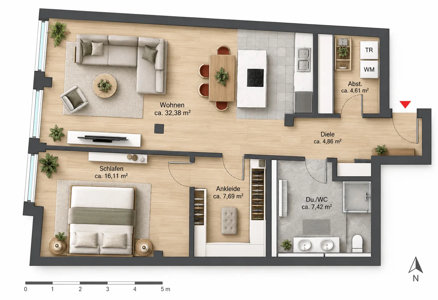 2 Zimmer Wohnung mit 73 m² in Augsburg – Bild 1