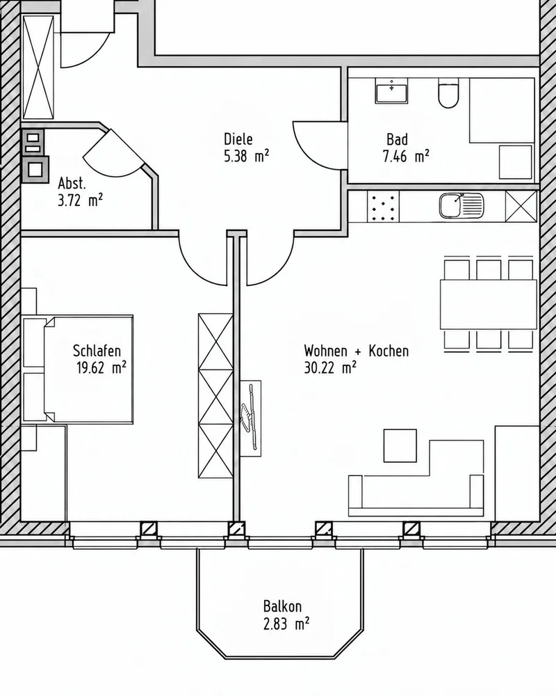 2 room apartment with 78 m² in Hamminkeln – Photo 7