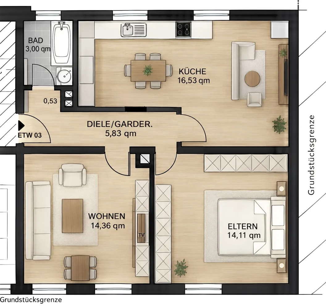2 Zimmer Wohnung mit 56 m² in Nürnberg – Bild 1