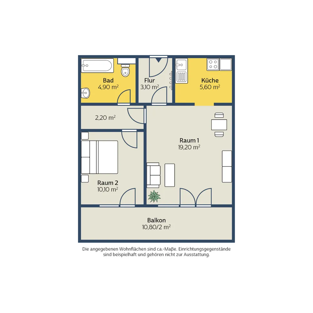 2 Zimmer Wohnung mit 52 m² in Leipzig – Bild 2