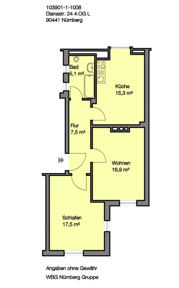 2 Zimmer Wohnung mit 62 m² in Nürnberg – Bild 3