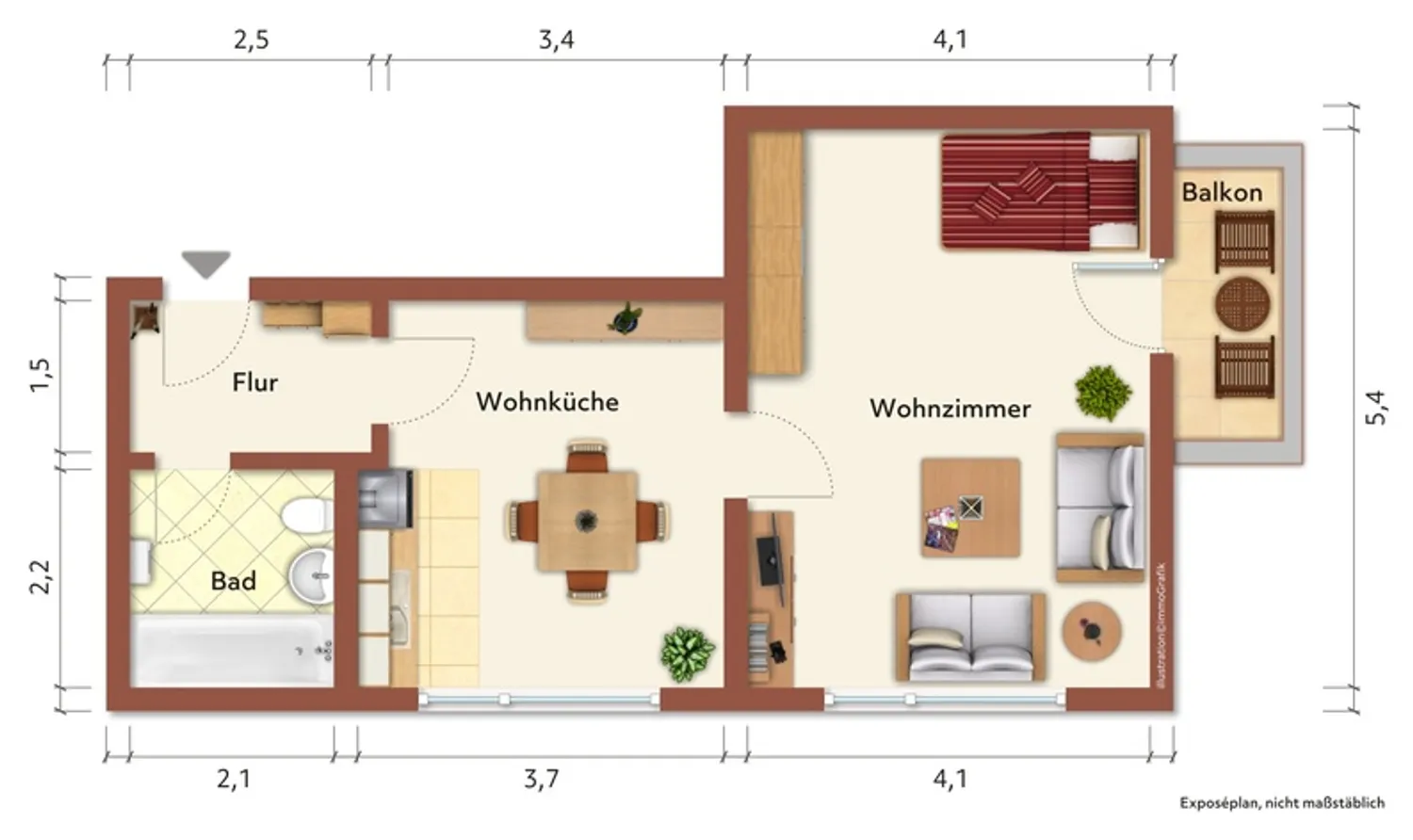 1 Zimmer Wohnung mit 43 m² in Suhl – Bild 2