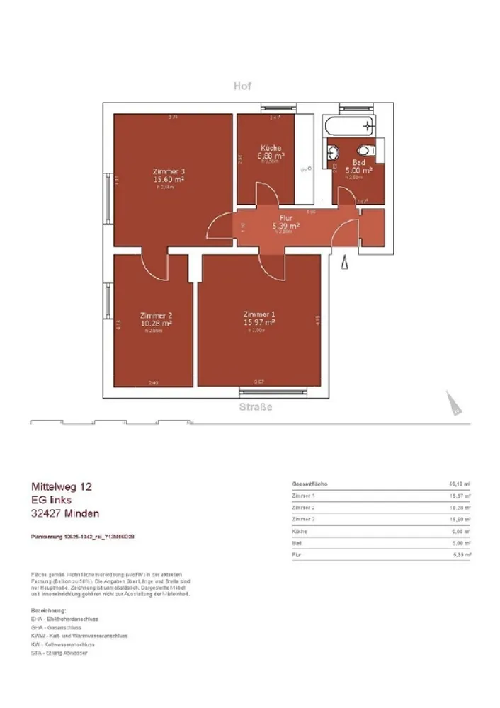 3 Zimmer Wohnung mit 59 m² in Minden – Bild 9