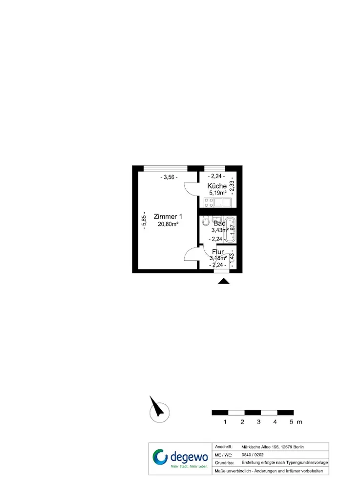 1 room apartment with 29 m² in Berlin – Photo 7