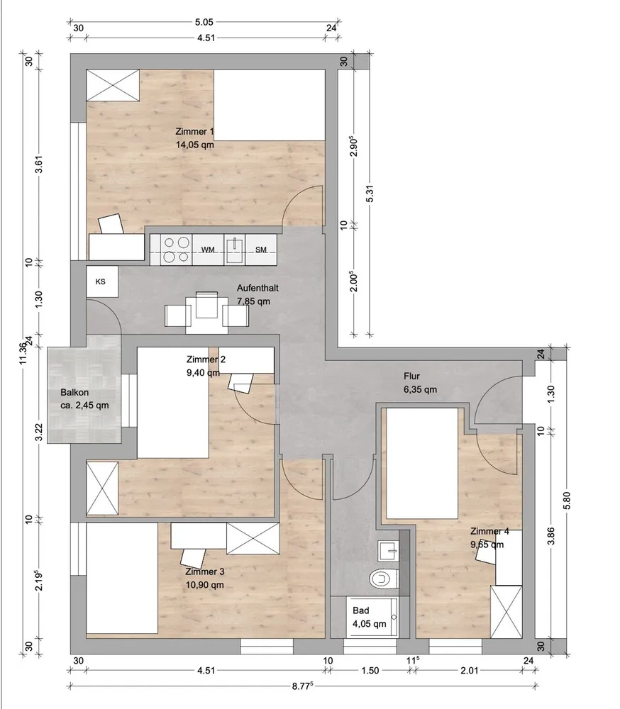 WG-Zimmer mit 14 m² in München – Bild 1