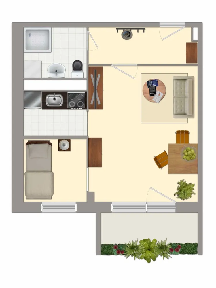 1 Zimmer Wohnung mit 34 m² in Erfurt – Bild 2
