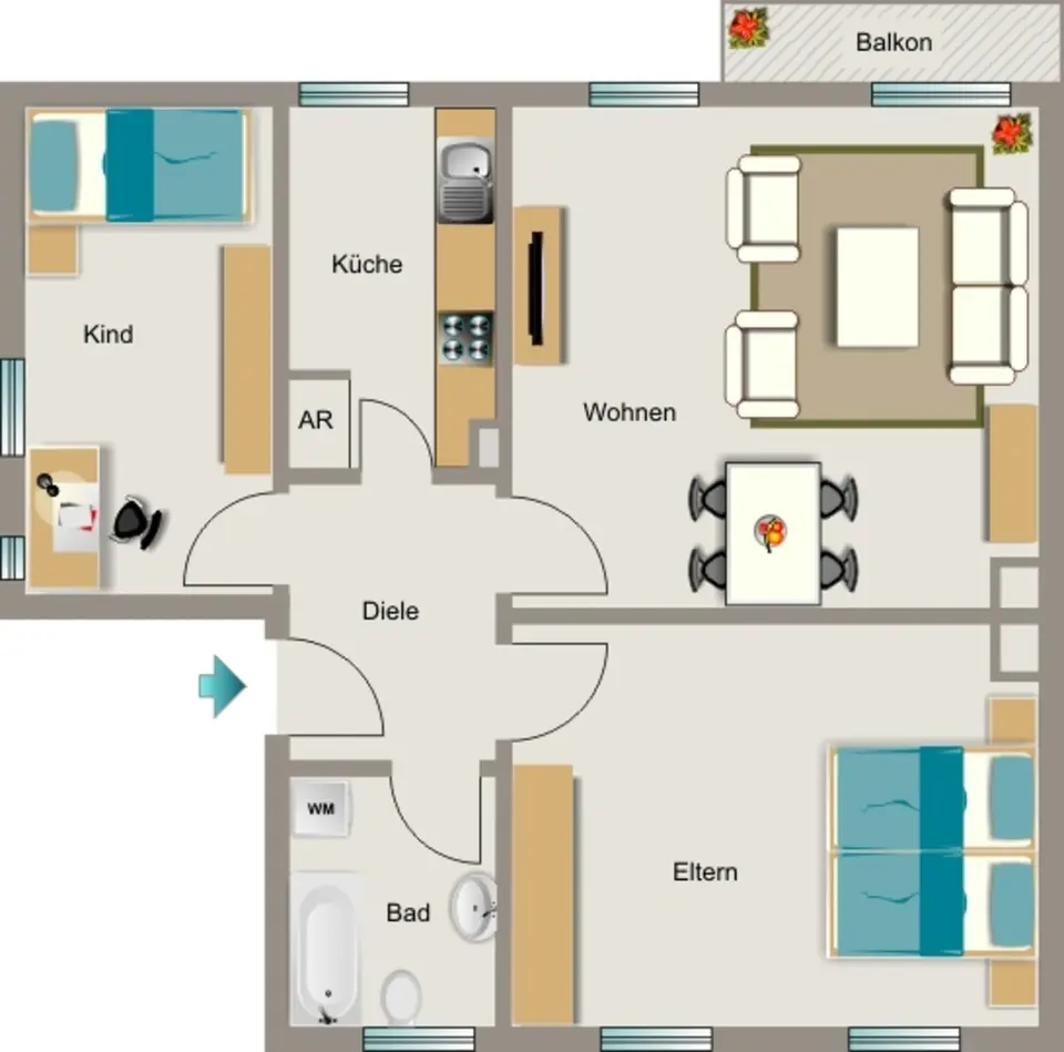 4 Zimmer Wohnung mit 68 m² in Duisburg – Bild 5