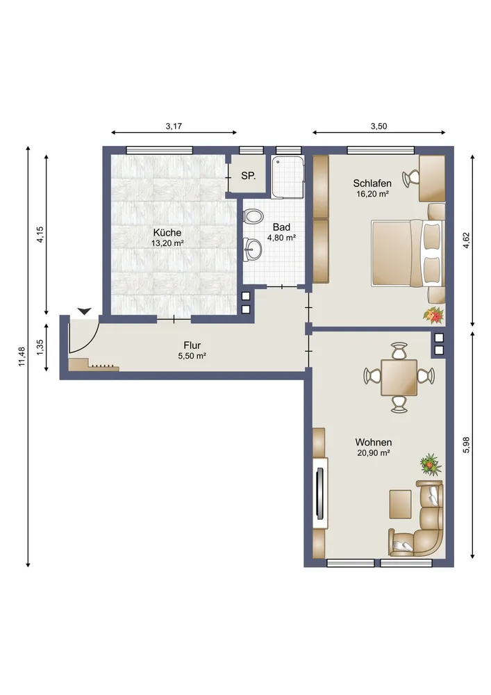 2 Zimmer Wohnung mit 61 m² in Fulda – Bild 7