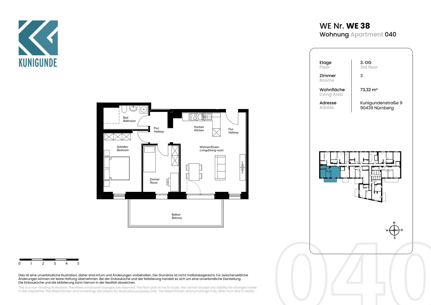 3 Zimmer Wohnung mit 73 m² in Nürnberg – Bild 4