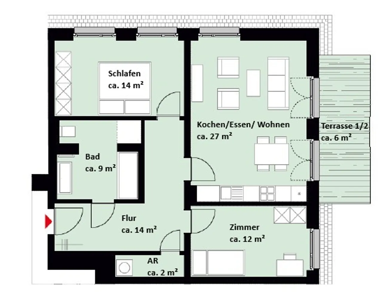 3 Zimmer Wohnung mit 83 m² in Leipzig – Bild 2