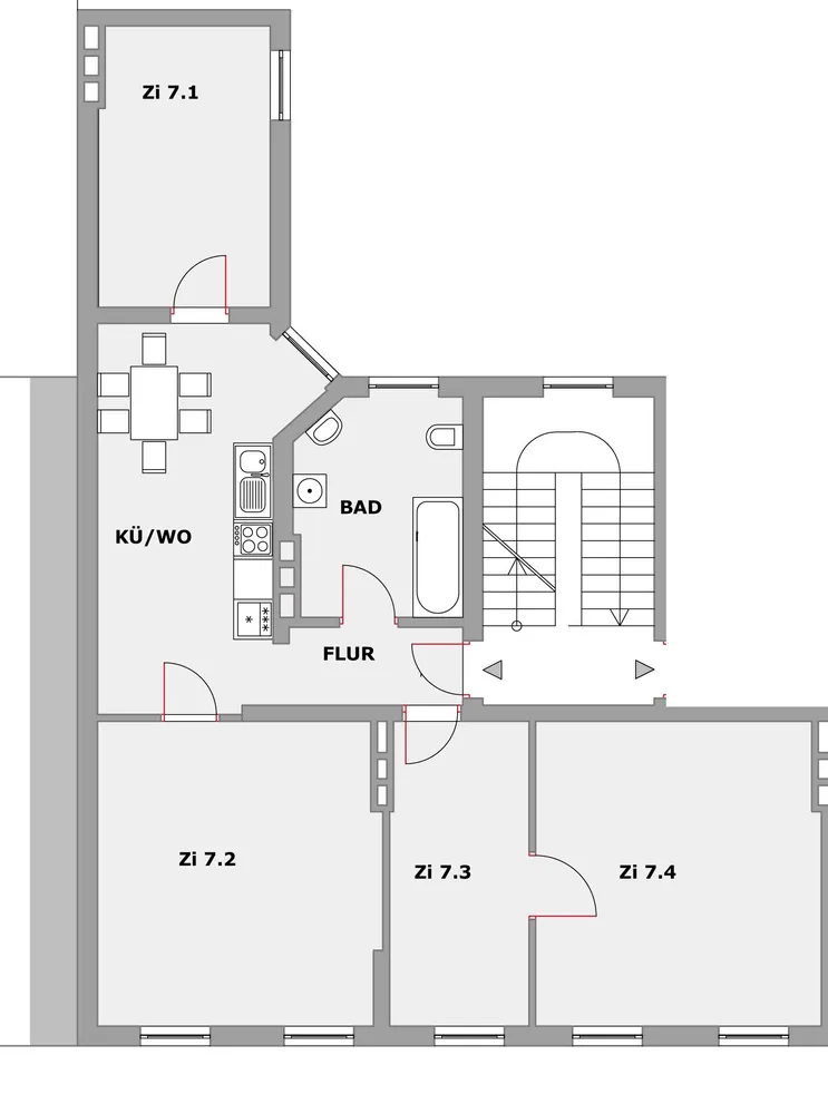 4 Zimmer Wohnung mit 88 m² in Halle (Saale) – Bild 2