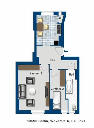 2 Zimmer Wohnung mit 50 m² in Berlin – Bild 2