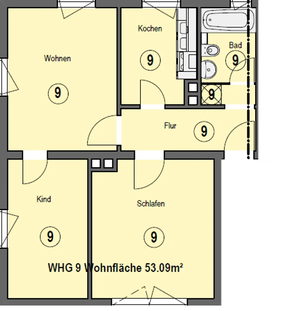 3 Zimmer Wohnung mit 53 m² in Kassel – Bild 9