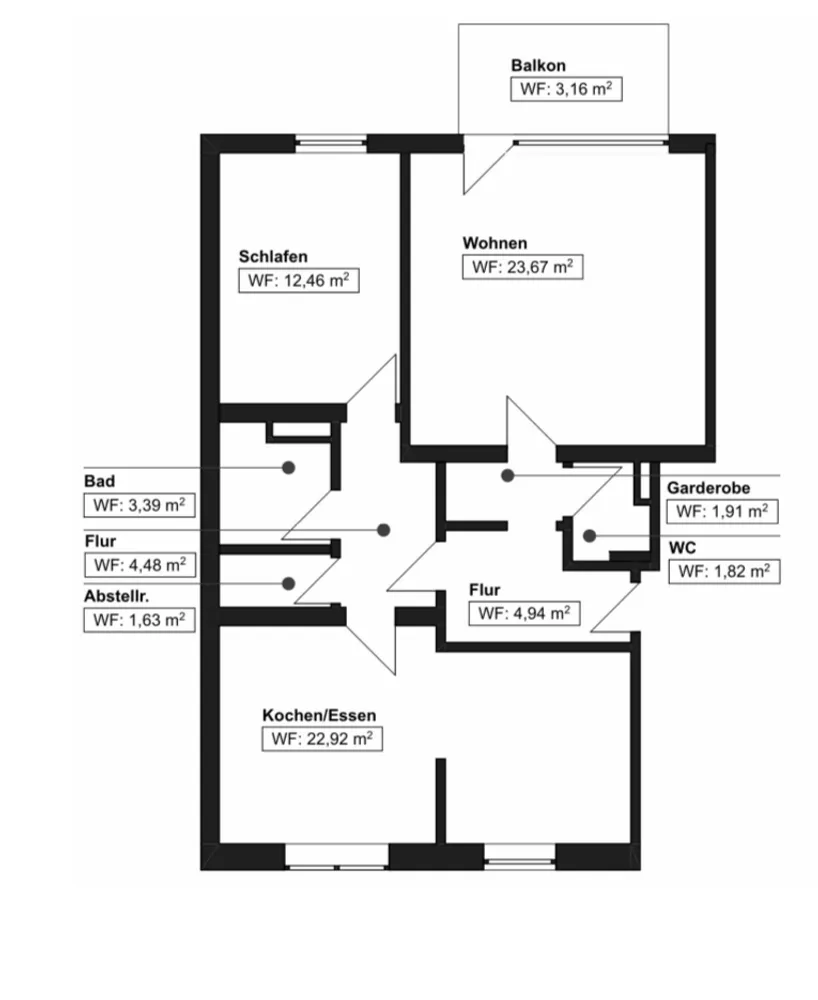 3 Zimmer Wohnung mit 80 m² in Karlsruhe – Bild 2