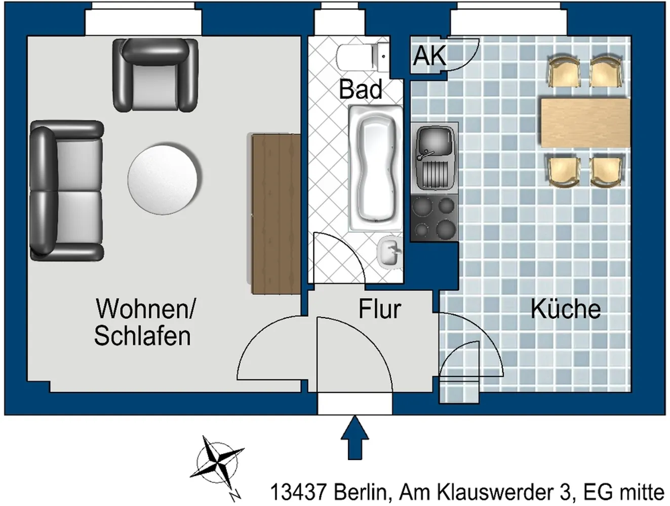 1 Zimmer Wohnung mit 33 m² in Berlin – Bild 1