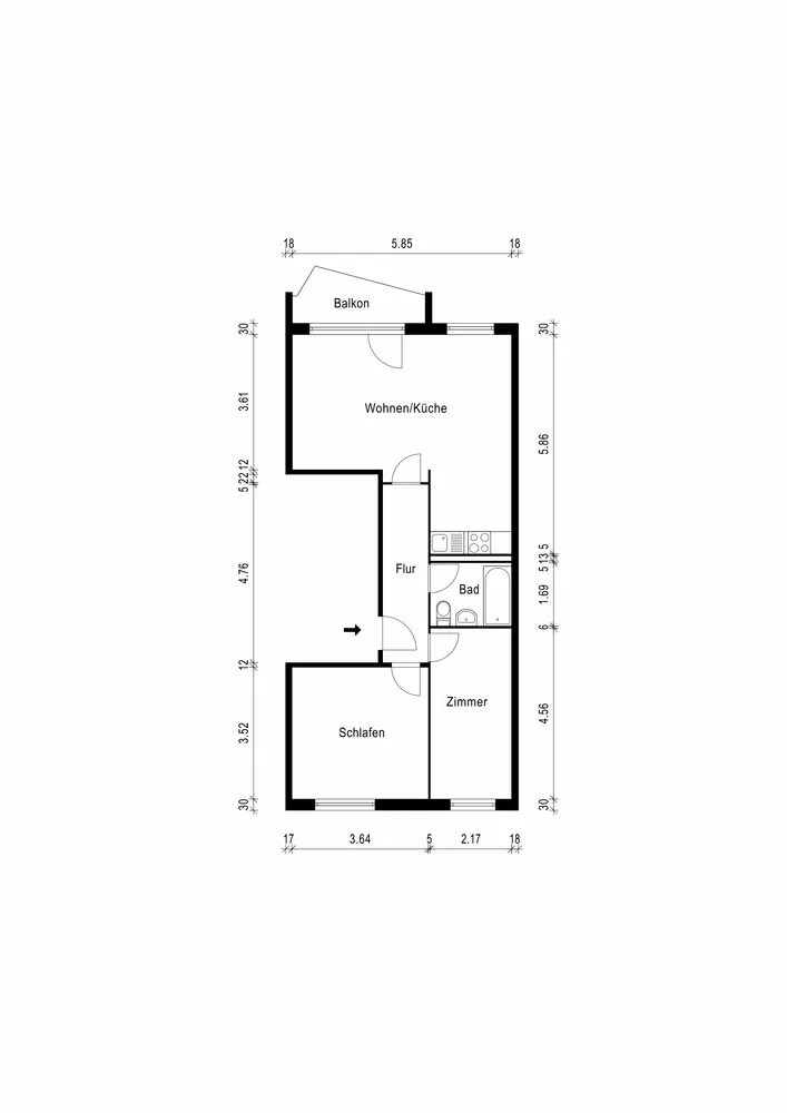 3 room apartment with 61 m² in Erfurt – Photo 2