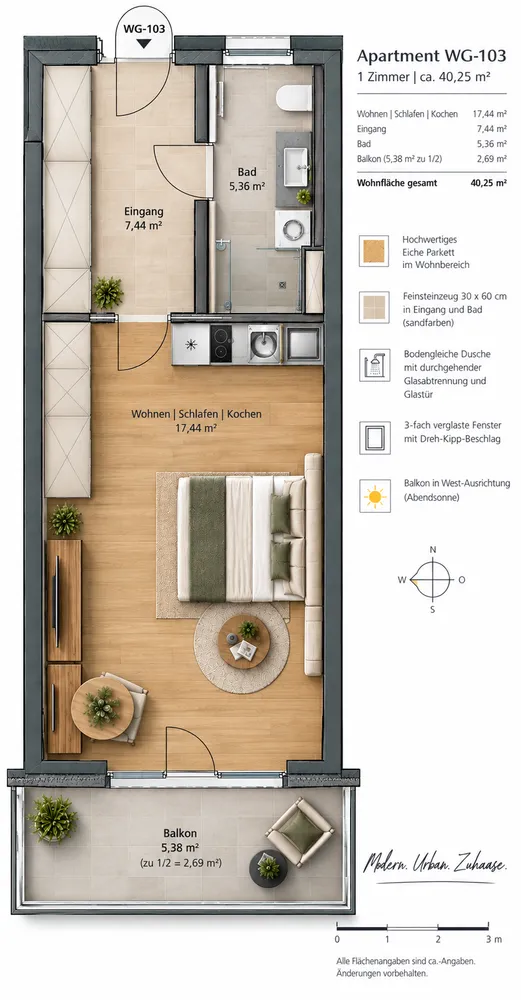 2 Zimmer Wohnung mit 40 m² in München – Bild 3