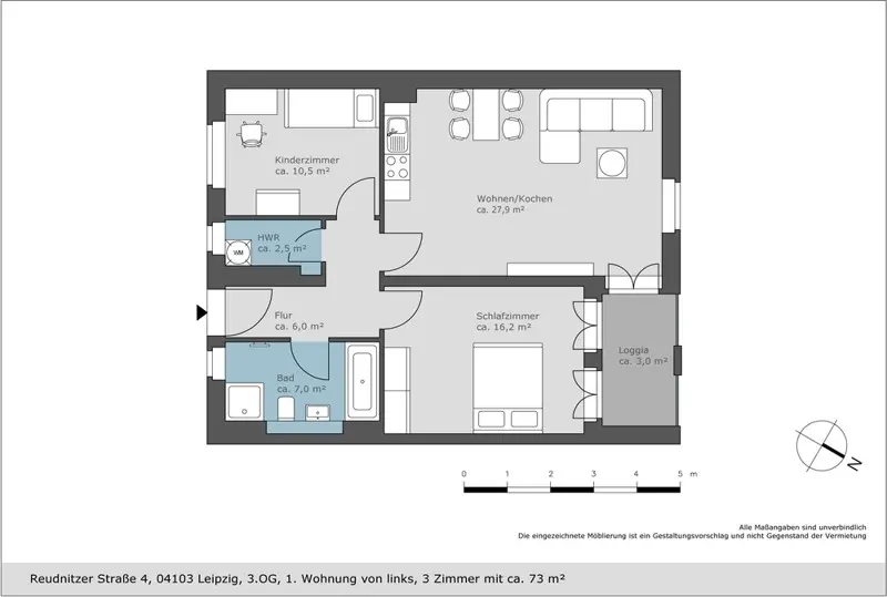 3 Zimmer Wohnung mit 73 m² in Leipzig – Bild 5