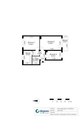 3 Zimmer Wohnung mit 58 m² in Berlin – Bild 2