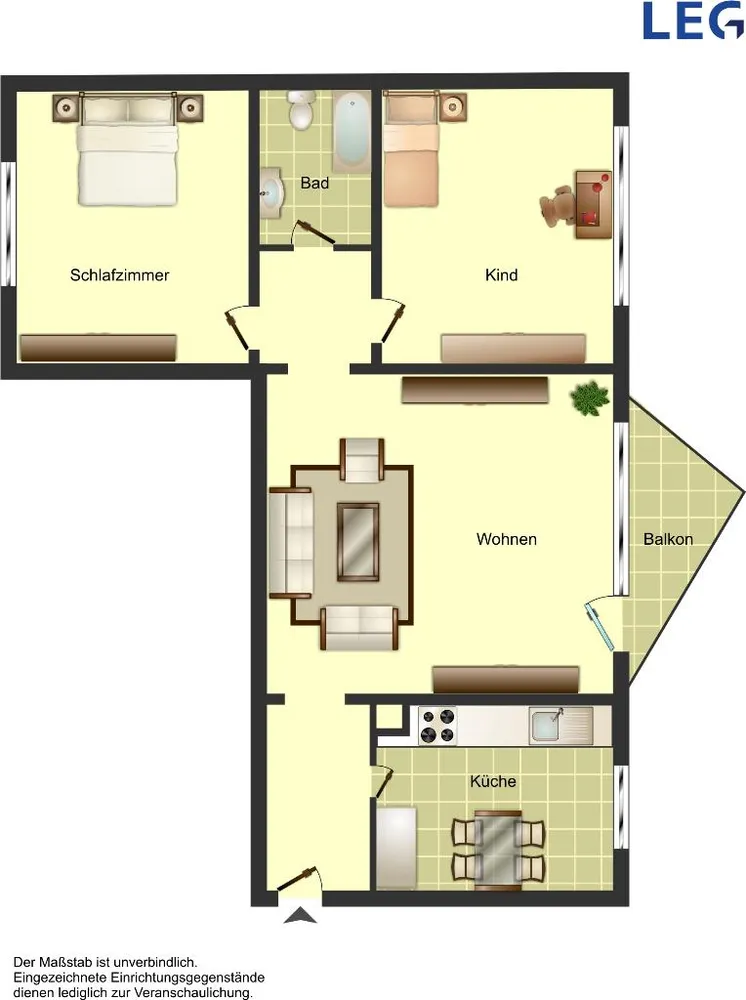 4 Zimmer Wohnung mit 62 m² in Hamm – Bild 2