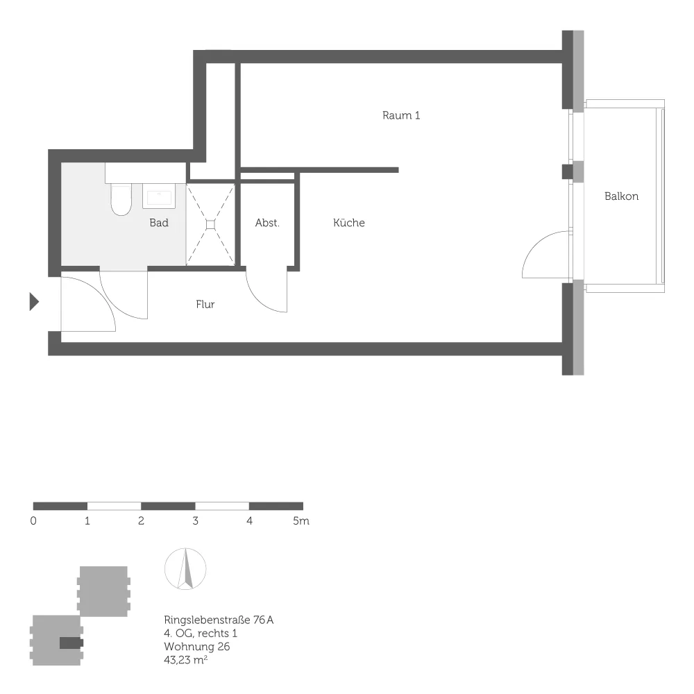 1 Zimmer Wohnung mit 43 m² in Berlin – Bild 1
