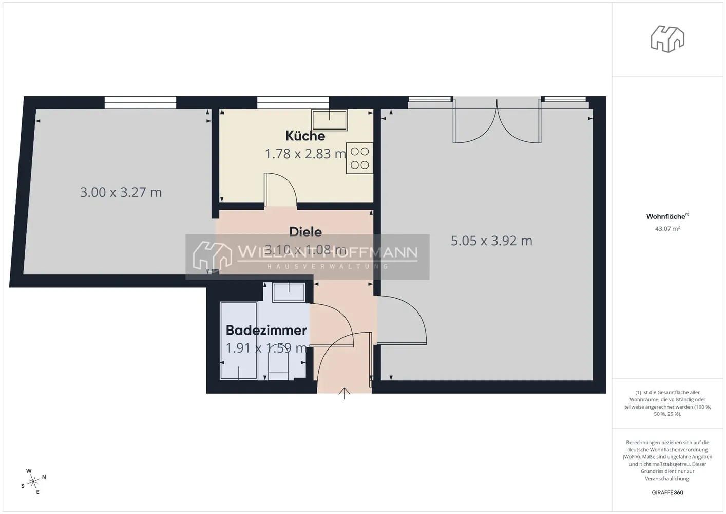 2 Zimmer Wohnung mit 48 m² in Hamburg – Bild 2
