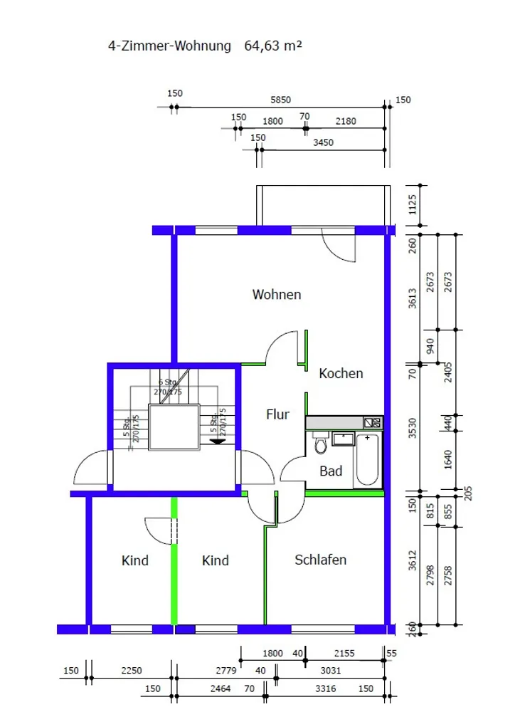4 Zimmer Wohnung mit 65 m² in Suhl – Bild 2