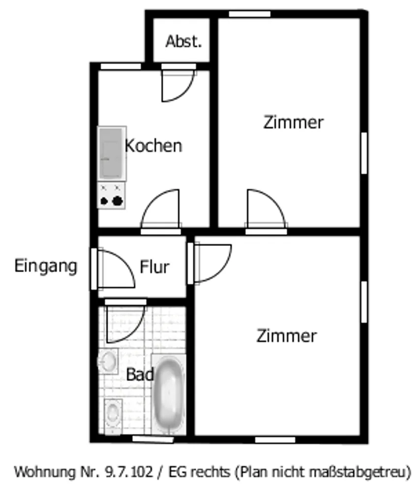2 room apartment with 44 m² in Aschaffenburg – Photo 4