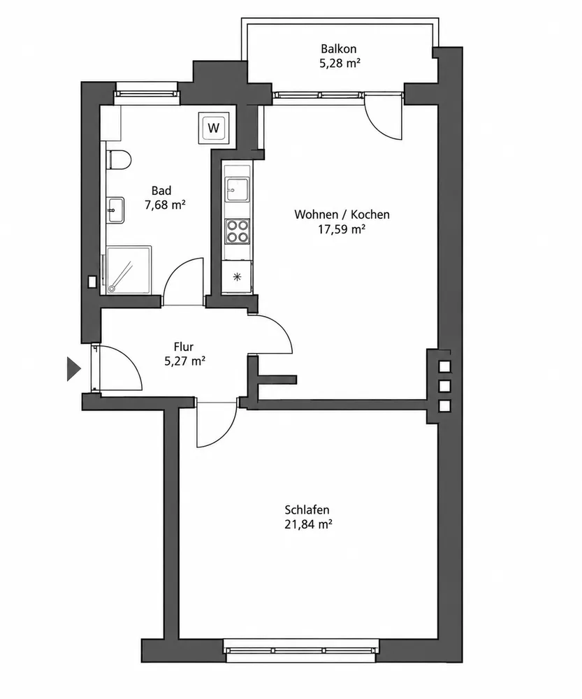 2 room apartment with 55 m² in Essen – Photo 6
