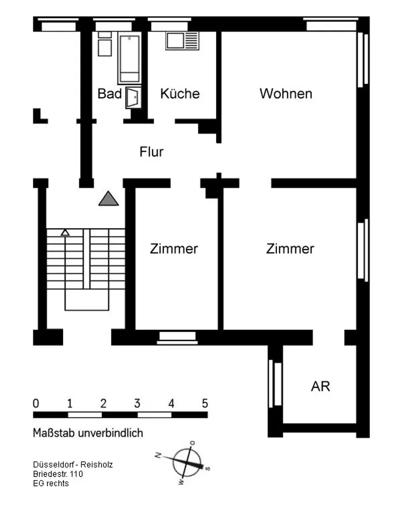 3 Zimmer Wohnung mit 63 m² in Düsseldorf – Bild 2