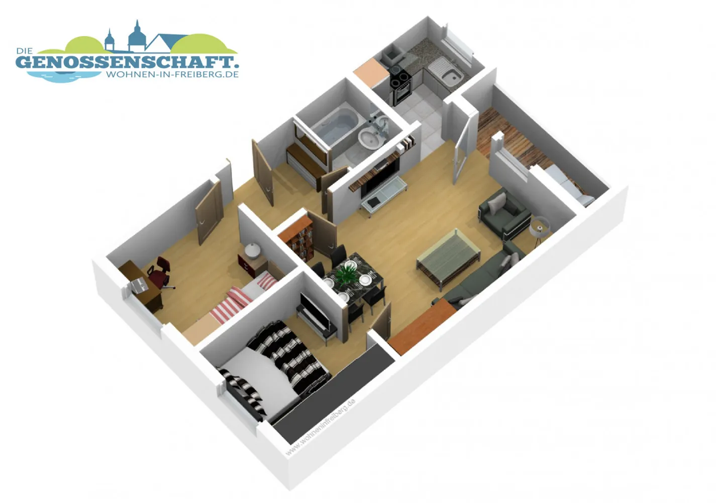 3 room apartment with 66 m² in Freiberg – Photo 2