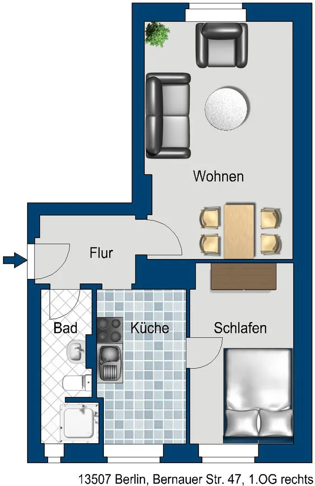 2 Zimmer Wohnung mit 41 m² in Berlin – Bild 2