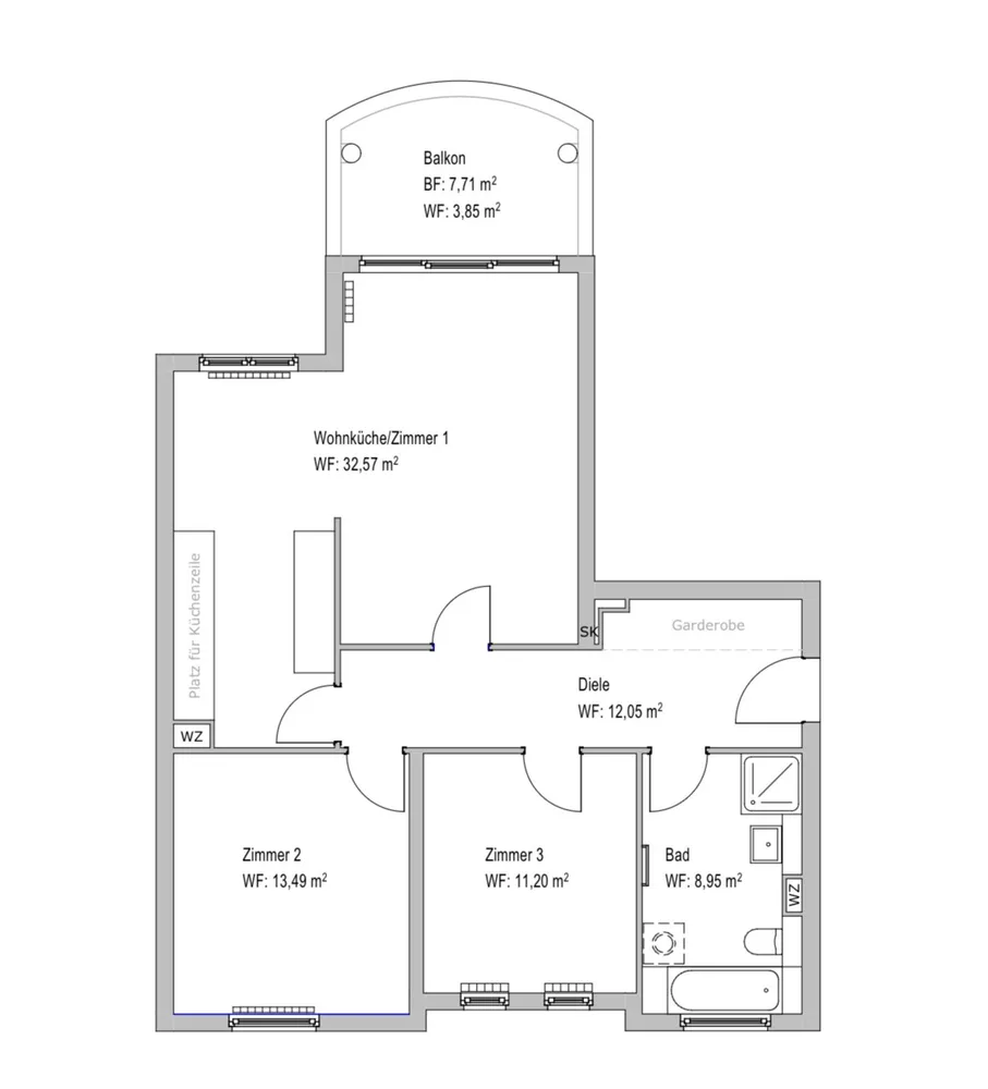 3 Zimmer Wohnung mit 83 m² in Berlin – Bild 1
