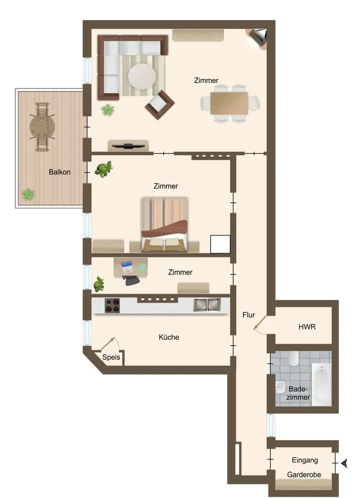 3 Zimmer Wohnung mit 117 m² in Hamburg – Bild 3