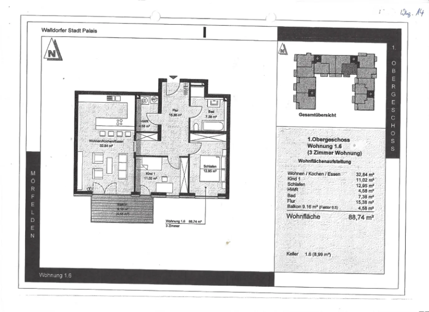 3 Zimmer Wohnung mit 89 m² in Mörfelden-Walldorf – Bild 1