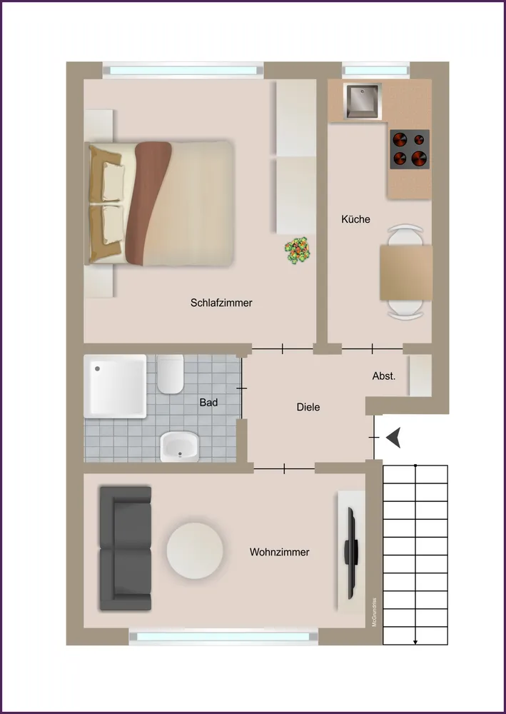 2 room apartment with 63 m² in Bergheim – Photo 3