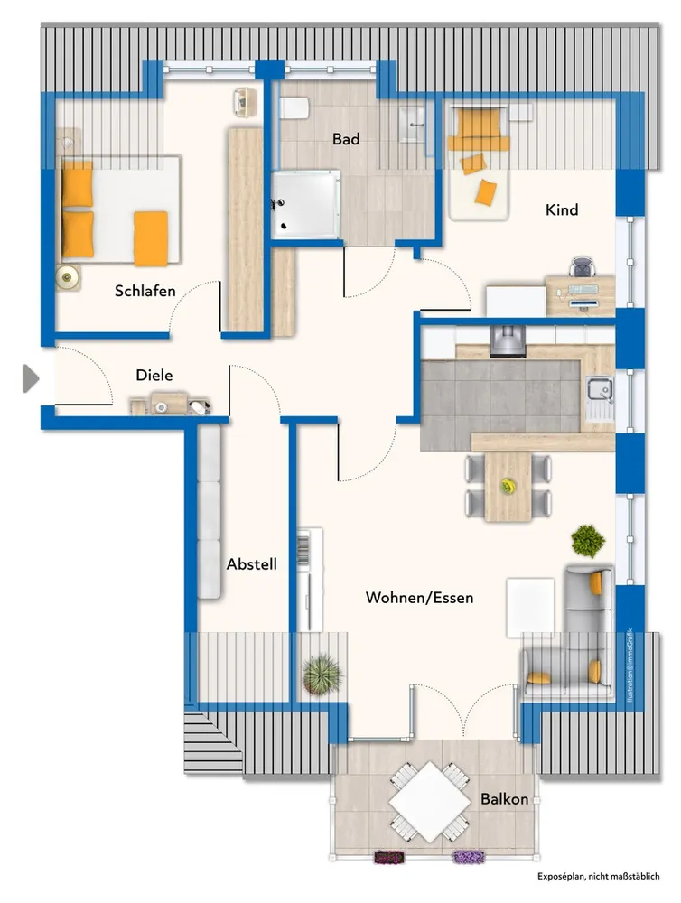 3 Zimmer Wohnung mit 84 m² in Stade – Bild 2