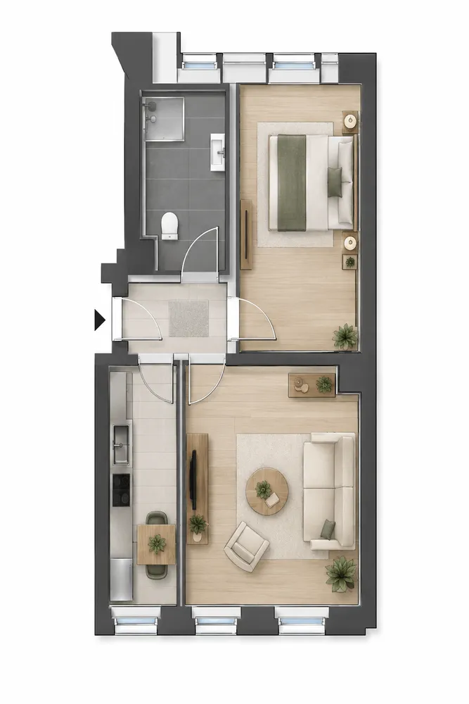 2 Zimmer Wohnung mit 48 m² in Leipzig – Bild 7