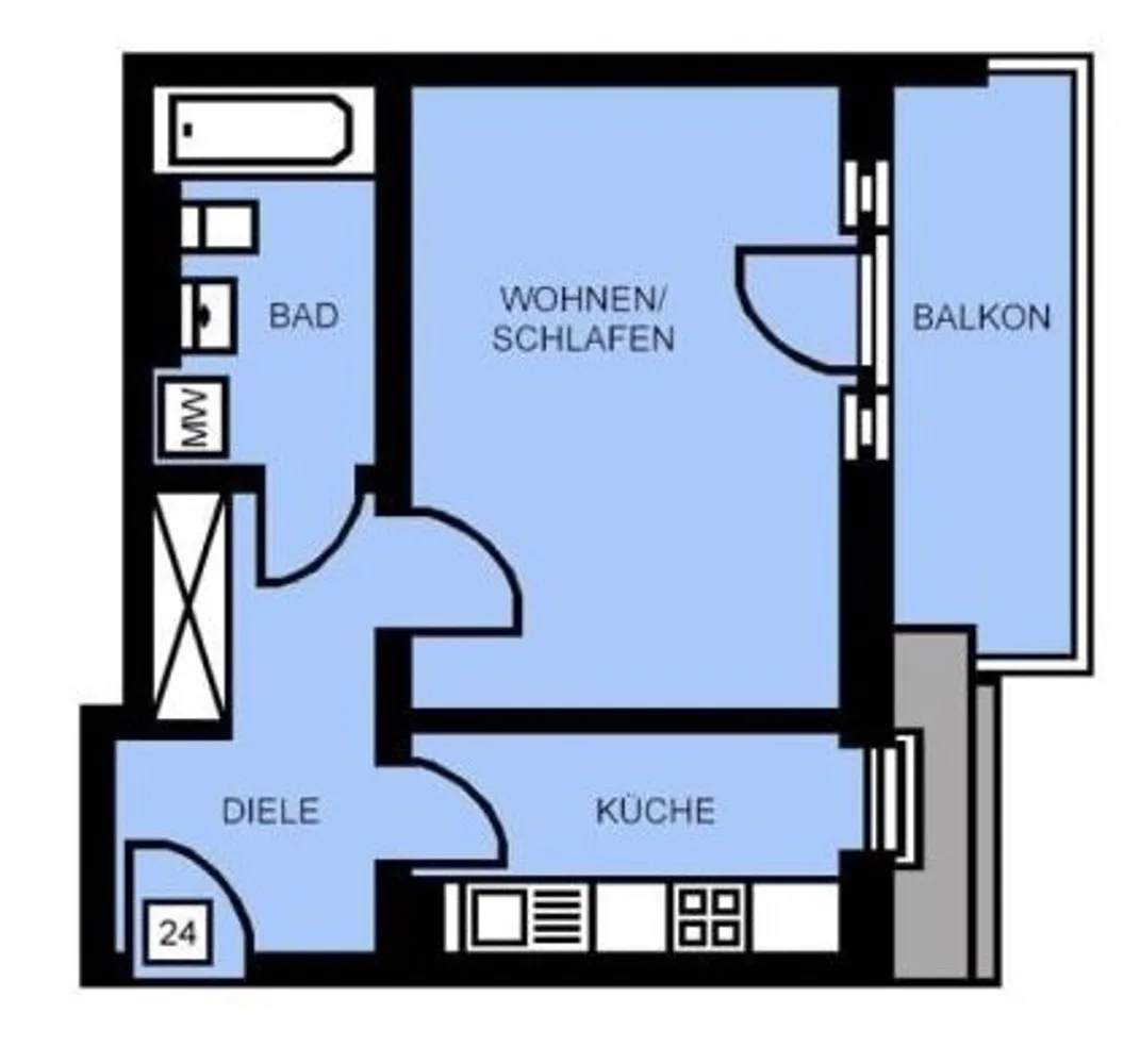 1 room apartment with 38 m² in Chemnitz – Photo 2