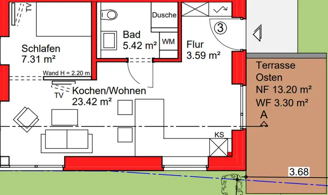 2 Zimmer Wohnung mit 43 m² in Oldenburg – Bild 6